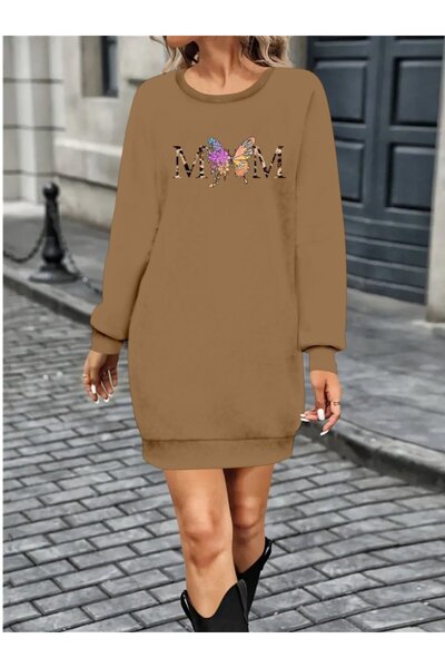 Wear Up Γυναικείο μακρυμάνικο φόρεμα με λαιμόκοψη δύο κλωστών από βισκόζη