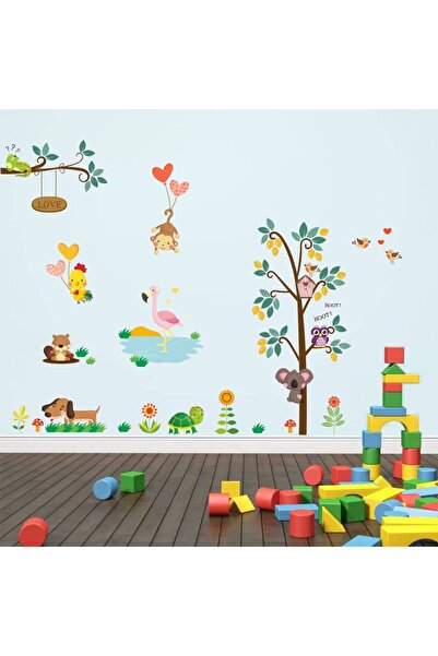 LUXER Decorative wall sticker - Tree house with animals and birds, children's...