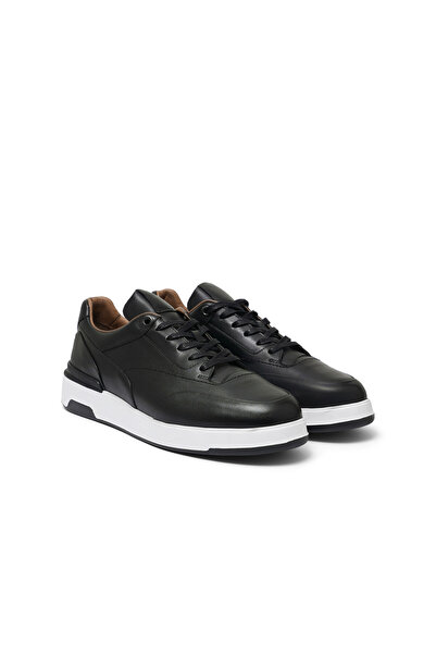 Tigra Erkek Sneaker Siyah Deri Ayakkabı | Günlük - Hafif – Rahat