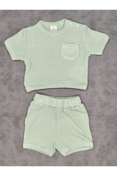 vieso Joyola 2-Piece Baby Set with Waffle Fabric Pockets, 100% Cotton