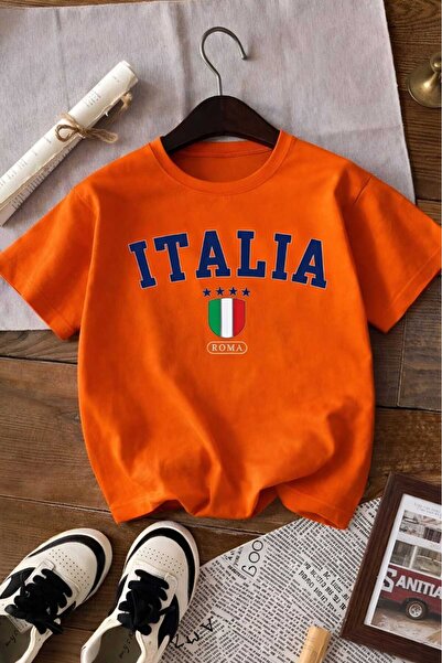 E-ROMA Παιδικό μπλουζάκι Unisex με στάμπα Ιταλίας 8GH5