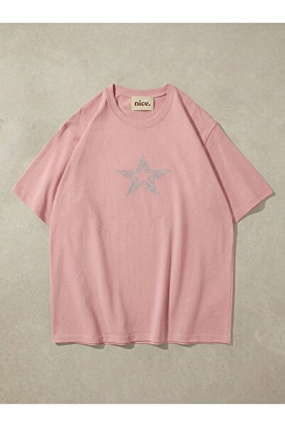 NİCE Μπλουζάκι Unisex με στάμπα Star Stroke Stone σε λευκό χρώμα