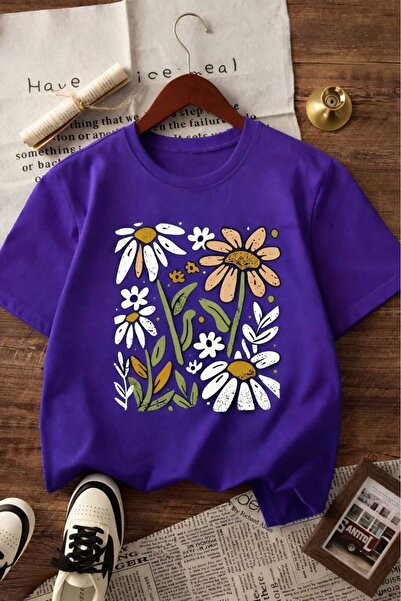 BENROMA Daisy Printed Unisex Kids' T-Shirt 8Gh2