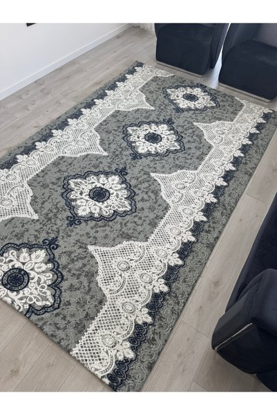 VELANORA HOME 230X330 Micro Fleece Elastic-Free Carpet Cover, Easily Foldable under the Carpet, Thick Textured (Osmanli)