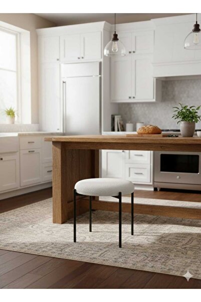 AFAHOME MAKYAJ MASAS I& SALON İÇİN METAL AYAKLI PUF TABURE