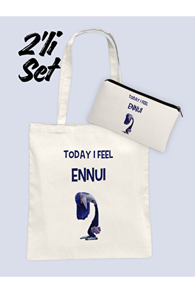 Hayali Şeyler Ters Yüz Duygular I Feel Ennui Bag and Pen Holder Set of 2