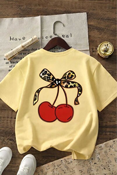 BENROMA Παιδικό μπλουζάκι unisex με στάμπα κεράσια κορδέλας 8GH3