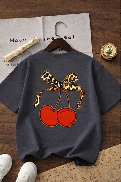 BENROMA Παιδικό μπλουζάκι unisex με στάμπα κεράσια κορδέλας 8GH3