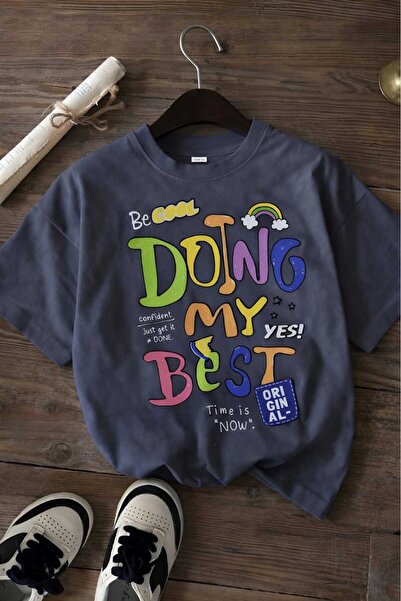 BENROMA Doing My Best Printed Unisex Children's T-Shirt 8Gh6