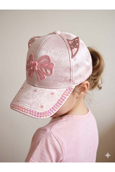 benitto kids Кити детска шапка за момиче на 5-8 години, декорирана с мъниста