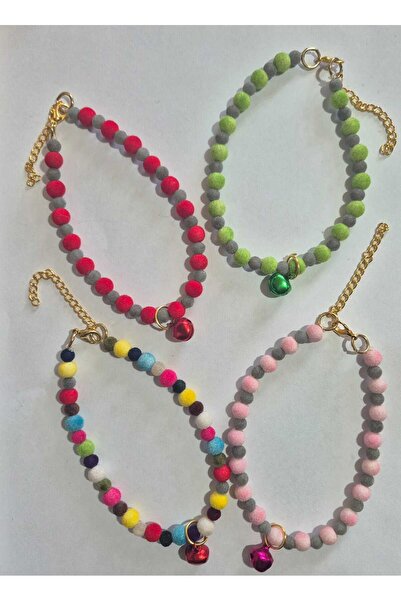 Loyal Friend Store KEDİ TASMA KADİFE 4LÜ SET ZİLLİ