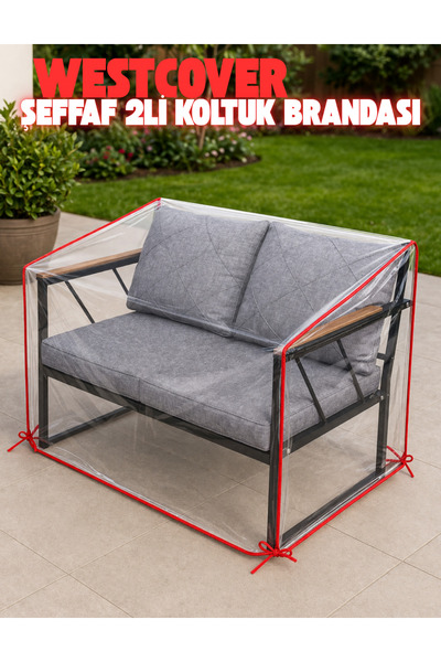 WestCover 120x90x70 Bahçe Mobilya 2'li Çift Kişilik Koltuk Koruma Örtüsü – Su...