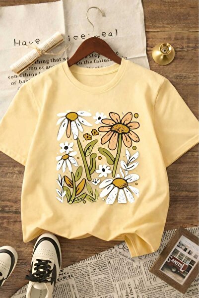 BENROMA Daisy Printed Unisex Kids' T-Shirt 8Gh2