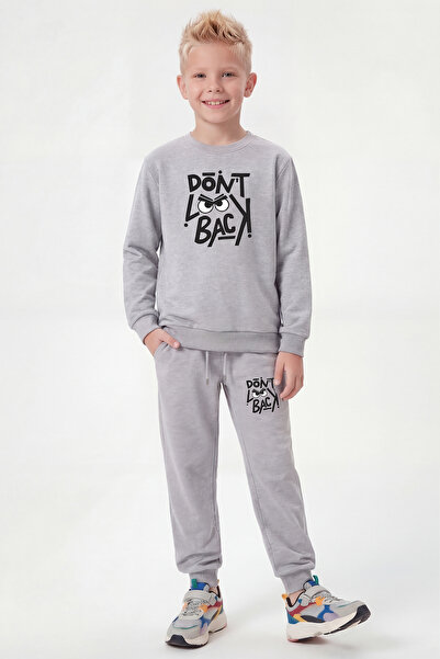 FYK KİDS Σετ φόρμας για αγόρια με στρογγυλή λαιμόκοψη και λεπτομέρεια εκτύπωσ...