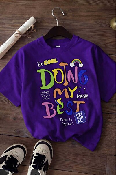 DM DOLCE MORE Doing My Best Printed Unisex Children's T-Shirt 8Gh6