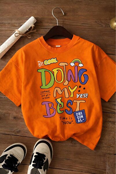 BENROMA Doing My Best Printed Unisex Children's T-Shirt 8Gh6