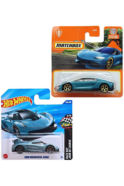 HOT WHEELS 2 Araç Set 2020 Koenigsegg Jesko & Matchbox 2021 Koenigsegg Gemera...