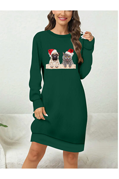 Wear Up Γυναικεία μακρυμάνικη μπλούζα με λαιμόκοψη με στάμπα βισκόζης με δύο ...