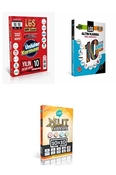 Altın Karma Yayınları ÜNLÜLER KARMASI + ALTIN KARMA + ELİT KARMA LGS 10 LU GE...