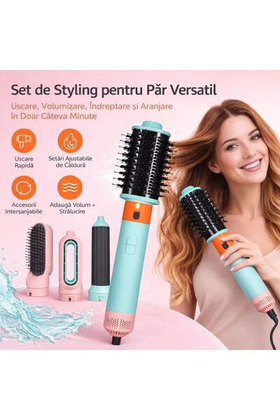 OEM Πολυλειτουργική βούρτσα ζεστού αέρα 5-σε-1, σεσουάρ και συσκευή για μπούκ...