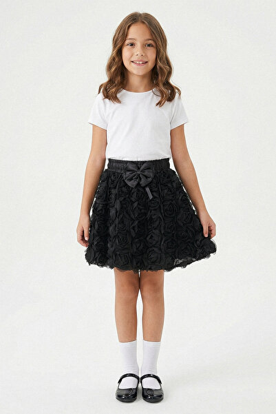 kinderos Ελαστική Φούστα Τούτου για Κορίτσια με Παπιγιόν και Τριαντάφυλλα - 2...