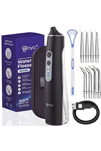 WOYA Irigator Bucal pentru Dus Bucal Portabil, Woya® WH100, IPX7, 8 Duze, 6 P...