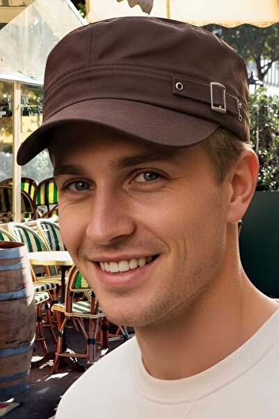 Mood Agenda Men's 100% Cotton Belted Buckle Detailed Adjustable Castro Cap Hat