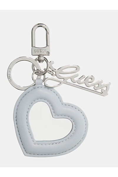 Guess سلسلة مفاتيح على شكل قلب أزرق مع مرآة للنساء