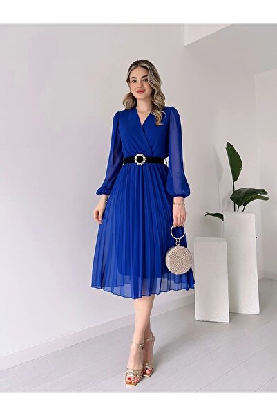 Wear Up Γυναικείο φόρεμα μίντι μήκους με διπλό στήθος με υφασμάτινη επένδυση ...