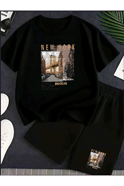 Joetsu ΝΕΑ ΥΟΡΚΗ Σετ μπλουζάκι με στάμπα και σορτς