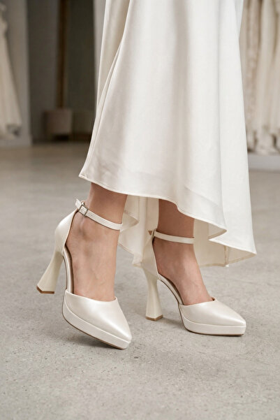 moon glow Γυναικεία Νυφικά Παπούτσια με Τακούνι Πλατφόρμας Κομψά Νυφικά Παπού...