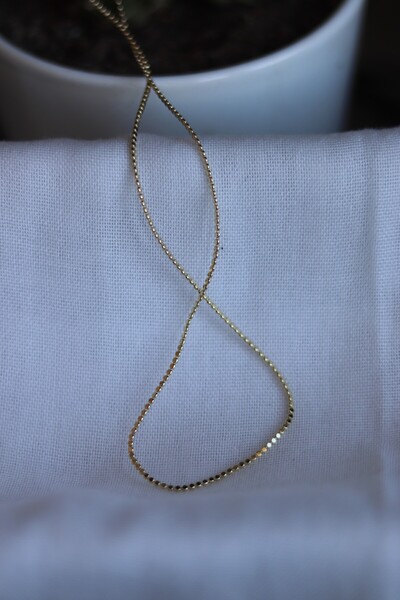 LUUL ATELIER XUPING Extra Minimal Pul Ezme Zincir 14K Gold Çelik Kolye