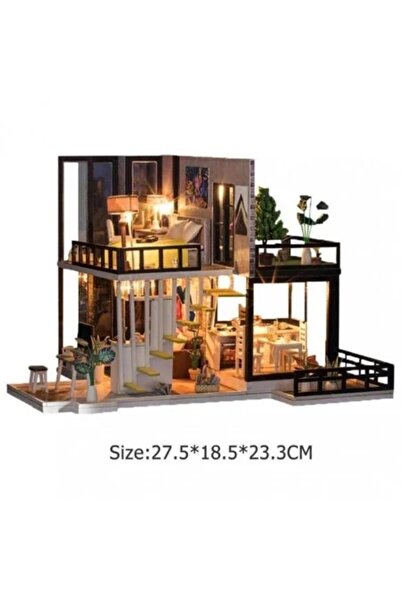 velve Casuta DIY ξύλινη μινιατούρα με έπιπλα και LED, δημιουργικό κιτ για 14+...