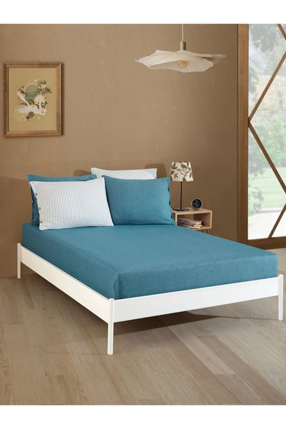 ASVİANA Elastic Sheet Set Reversible Pillowcase |   Button Detailed