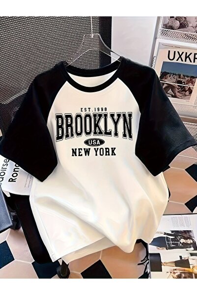 Massgai Unisex Σχέδιο Μπρούκλιν Νέα Υόρκη Μπλουζάκι με στάμπα, υπερμεγέθη, χτ...