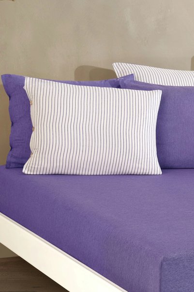 ASVİANA Elastic Sheet Set Reversible Pillowcase |   Button Detailed