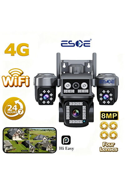 Pulnix WİFİ, 4 KAMERALI, PTZ, 8MP, Güvenlik Kamerası.(HİEASY)