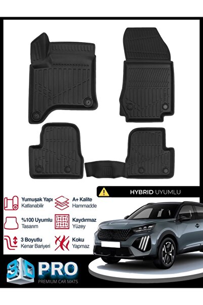 Dbc Online Peugeot 2008 Hibrit HYBRID 3D Havuzlu Paspas 2025 2026 MODEL KOKUSUZ