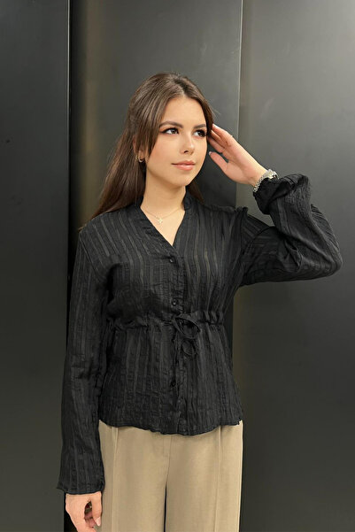 sunfyre ΓΥΝΑΙΚΕΙΑ Διαφανής Μακρυμάνικη Μπλούζα με Γιακά και Κουμπιά SUN321