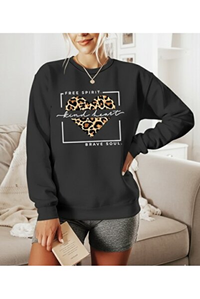 Wear Up Γυναικεία μακρυμάνικη μπλούζα με λαιμόκοψη με στάμπα βισκόζης με δύο ...