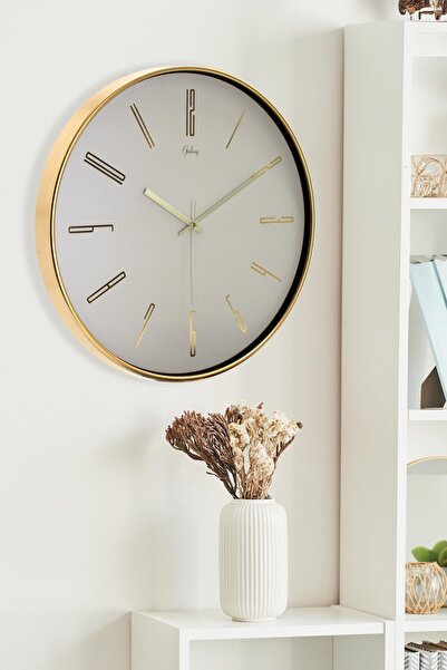 St Morritz Bej Kadranlı, Rakamlı, 43 cm Büyük Duvar Saati, Şık ve Modern Tasarım