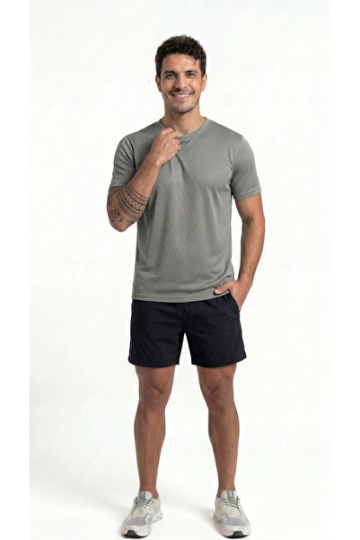 Lume Erkek Gri Nefes Alabilen Pro+ Compression T-shirt Ter Tutmaz Esnek Yapılı