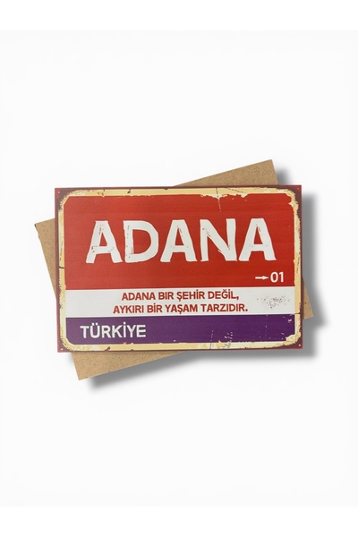 WallArts Ahşap Tablo Poster ADANA yazılı