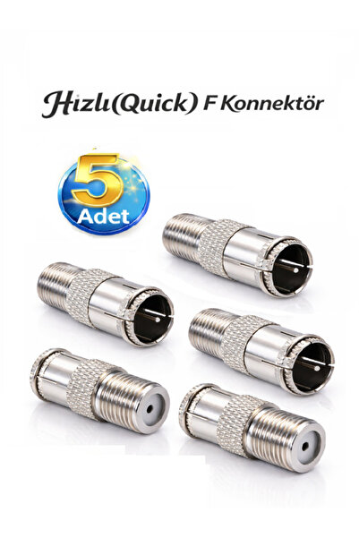 Vwin 5 Adet Hızlı F Konnektör Adaptör Fiş Rg6 Uydu Anten Kablosu Jakı (Hızlı-...