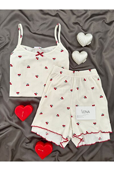 Lena Homewears Women's Oslo Fabric Shorts Patterned Pajama Set