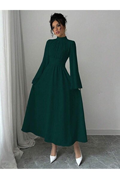 Iuliashop Rochie lungă Zina Verde închis - S