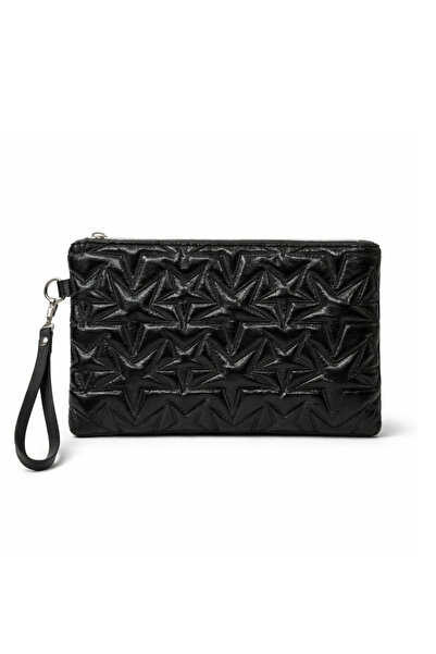 Adelina Bags Τσάντα Clutch με Κέντημα Αστεριών, Σατέν Επένδυση και Λουράκι Κα...