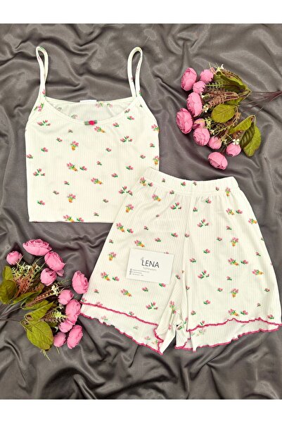 Lena Homewears Γυναικείο σετ πιτζάμες με σχέδια από ύφασμα Oslo με σορτς