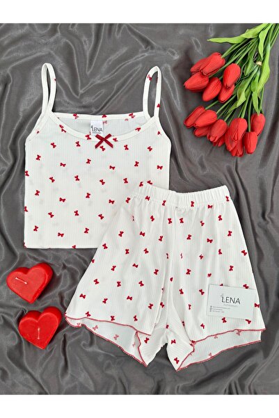Lena Homewears Women's Oslo Fabric Shorts Patterned Pajama Set