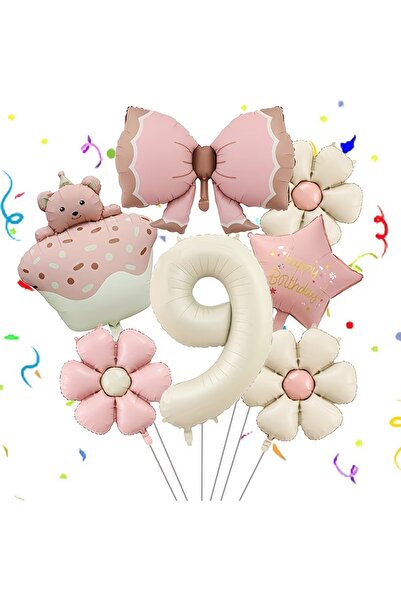 ÇITIPITISTORE Σετ πάρτι γενεθλίων με ροζ κορδέλα, αρκουδάκι, τριαντάφυλλο, ρο...